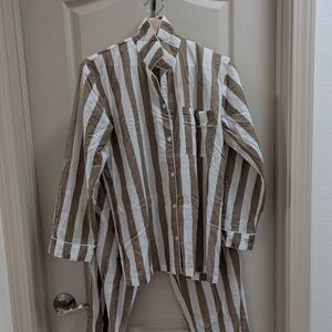 Unisex Cotton Pajamas Set w Pockets